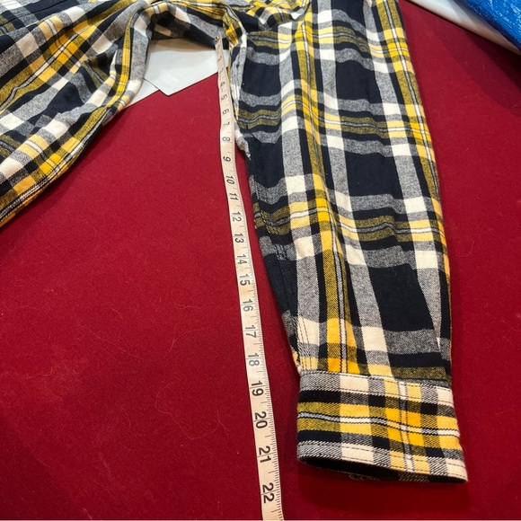 FiveBrother NEW XLT Heavy Flannel plaid Shirt Pearl Snap black yellow TALL MENS - Picture 12 of 13